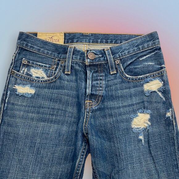 Hollister Other - HOLLISTER Men’s 28 x 30 Slim Straight Distressed Blue Jeans